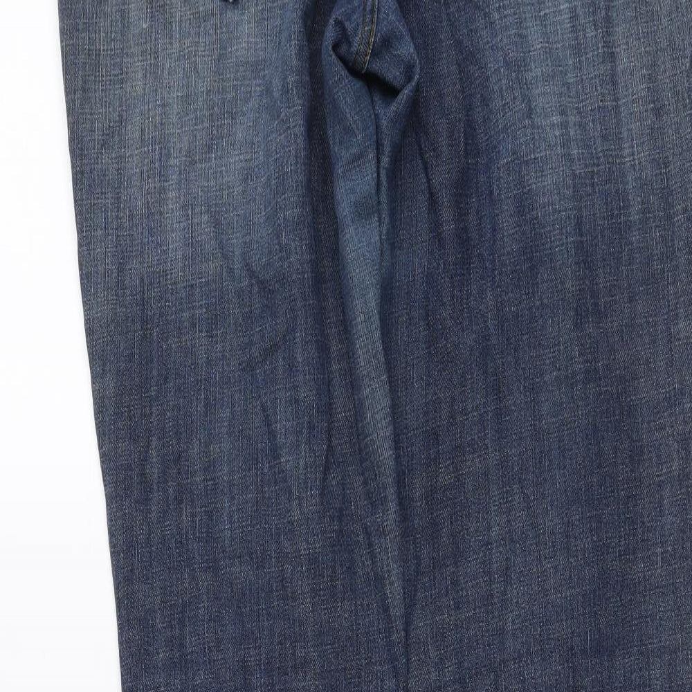 White Stuff Womens Blue Cotton Straight Jeans Size 12 L31 in Regular Button