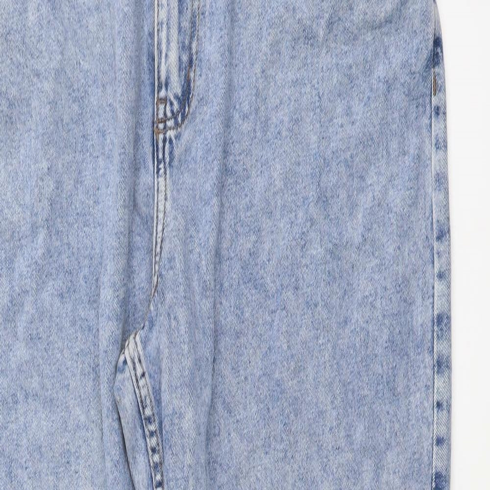 Denim & Co. Womens Blue Cotton Mom Jeans Size 16 L27 in Regular Button
