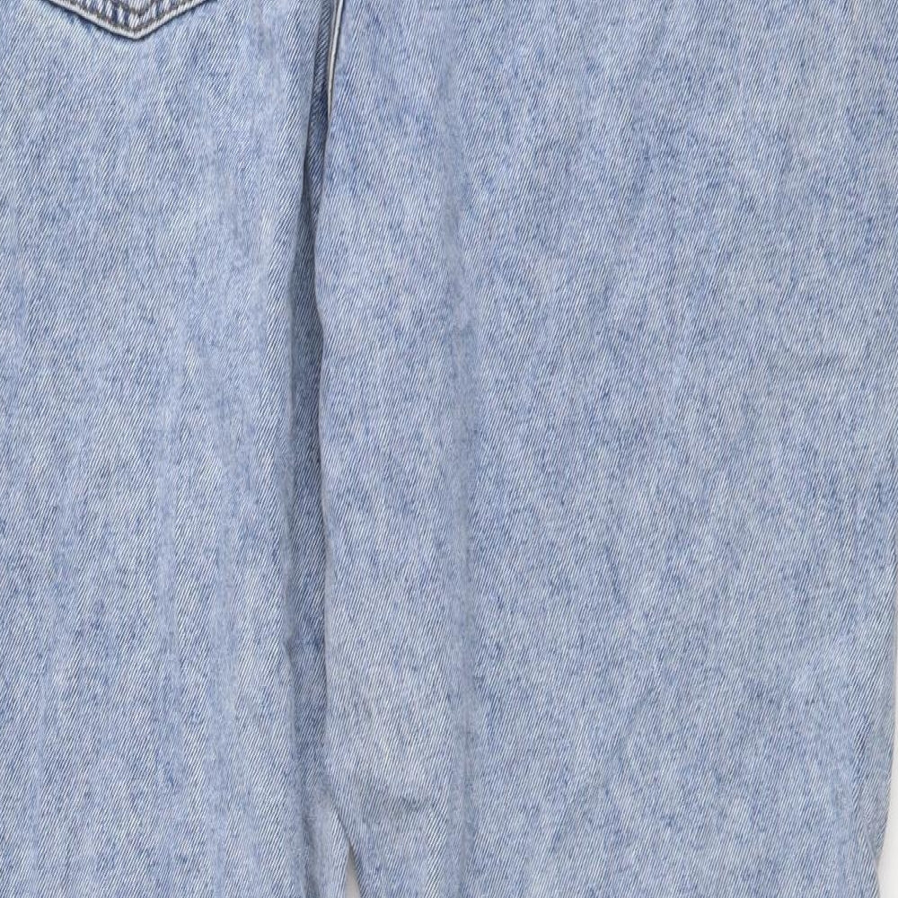 Denim & Co. Womens Blue Cotton Mom Jeans Size 16 L27 in Regular Button