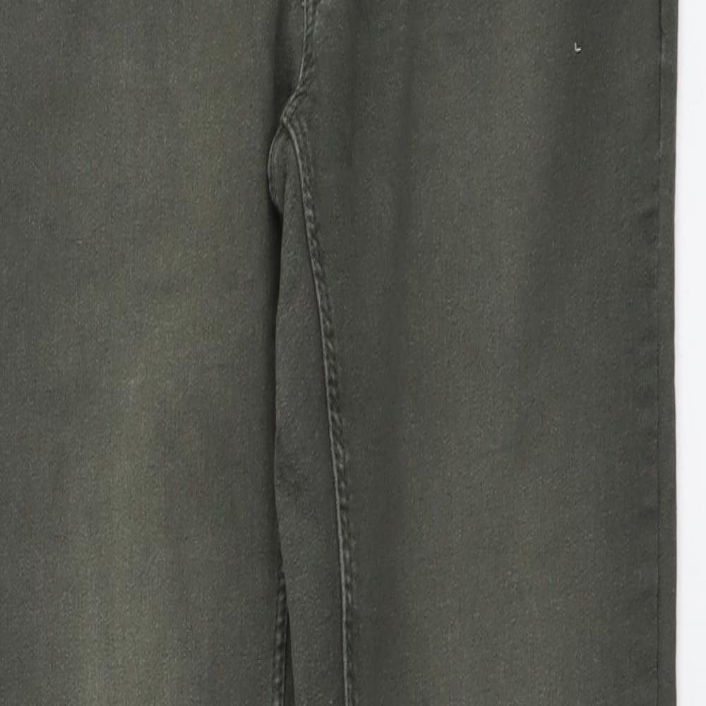H&M Womens Green Cotton Skinny Jeans Size L L30 in Regular Button