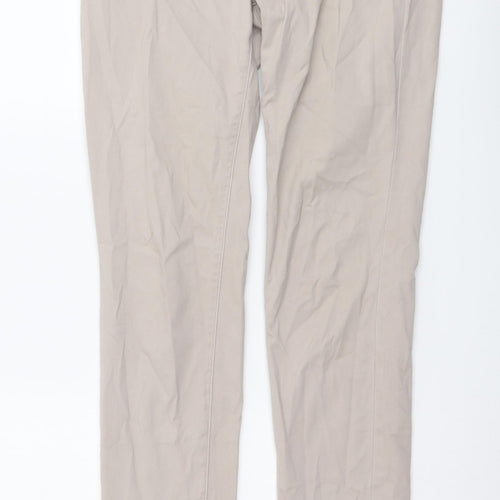 Preworn Womens Beige Cotton Skinny Jeans Size 28 in L29 in Regular Button