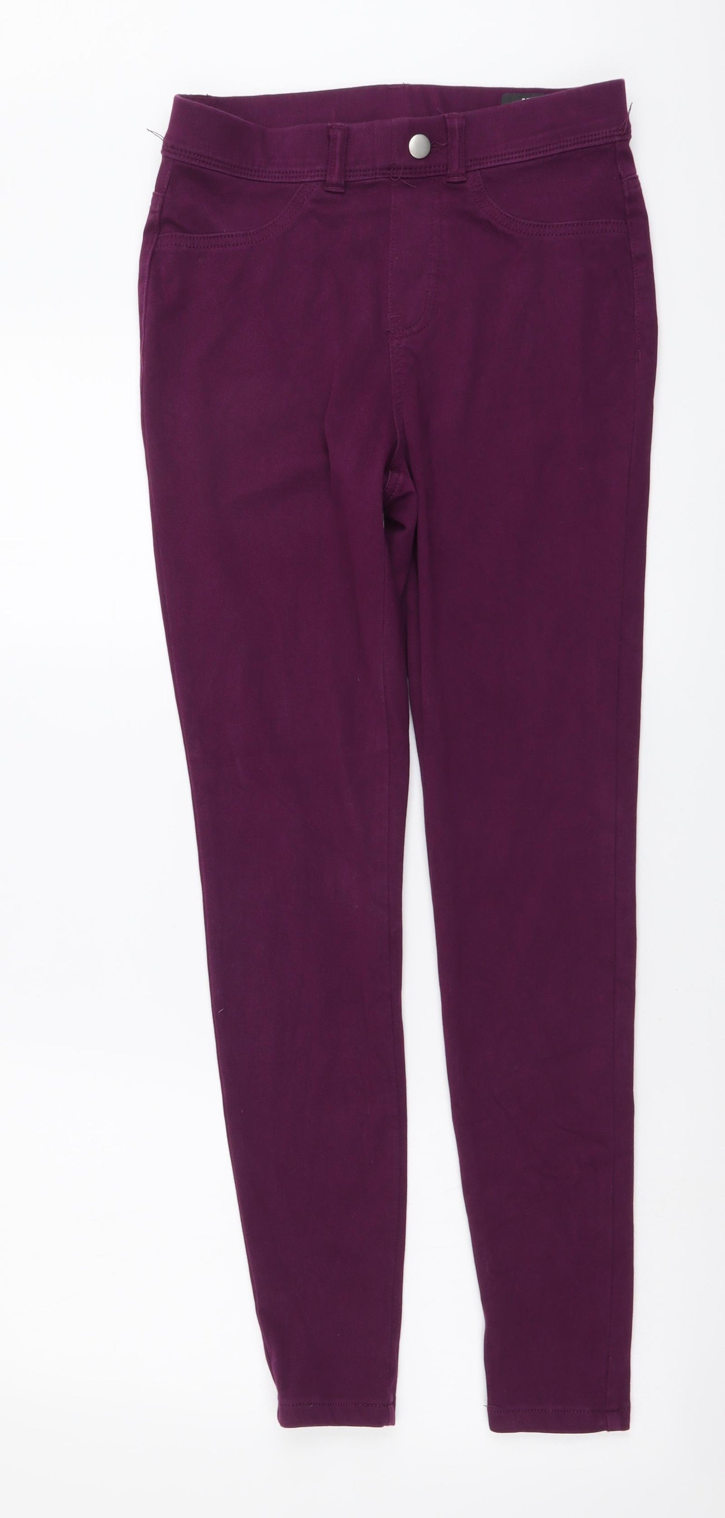 TU Womens Purple Cotton Jegging Leggings Size 8 L28 in