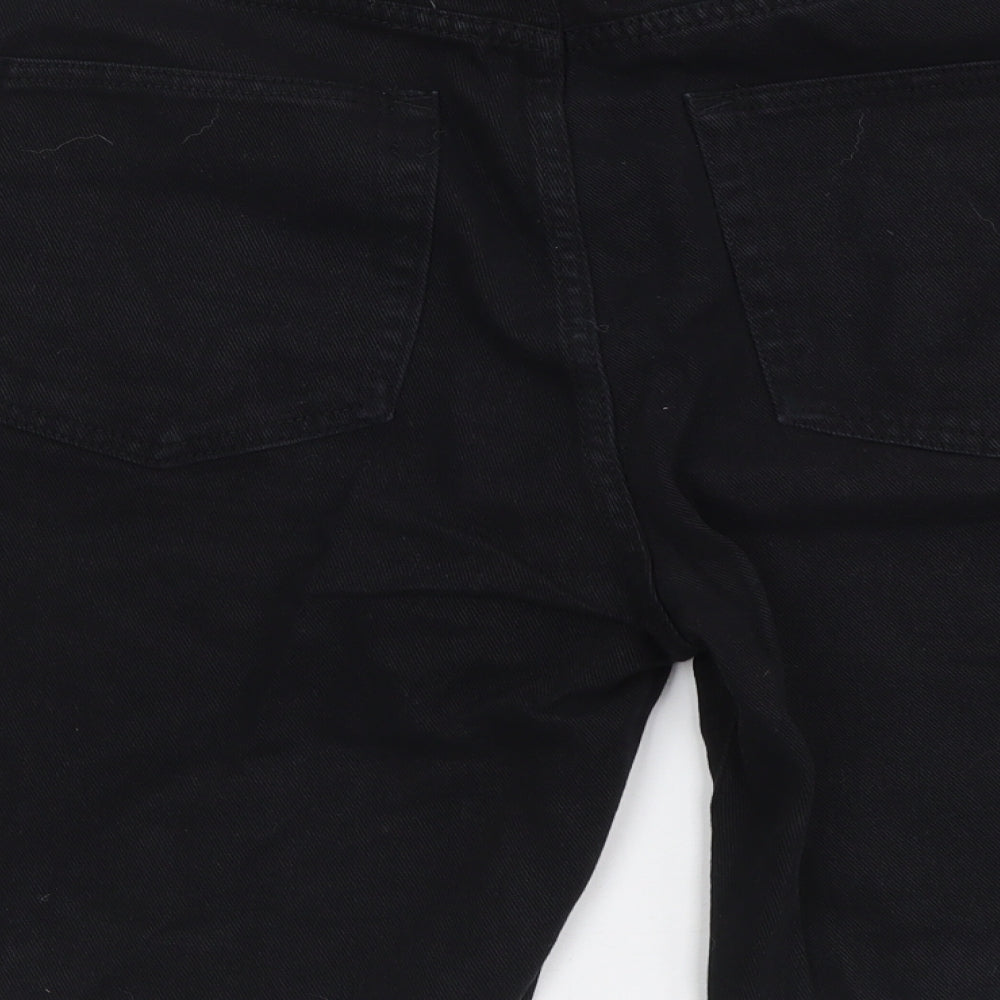 Pull&Bear Mens Black Cotton Chino Shorts Size XL L8 in Regular Button