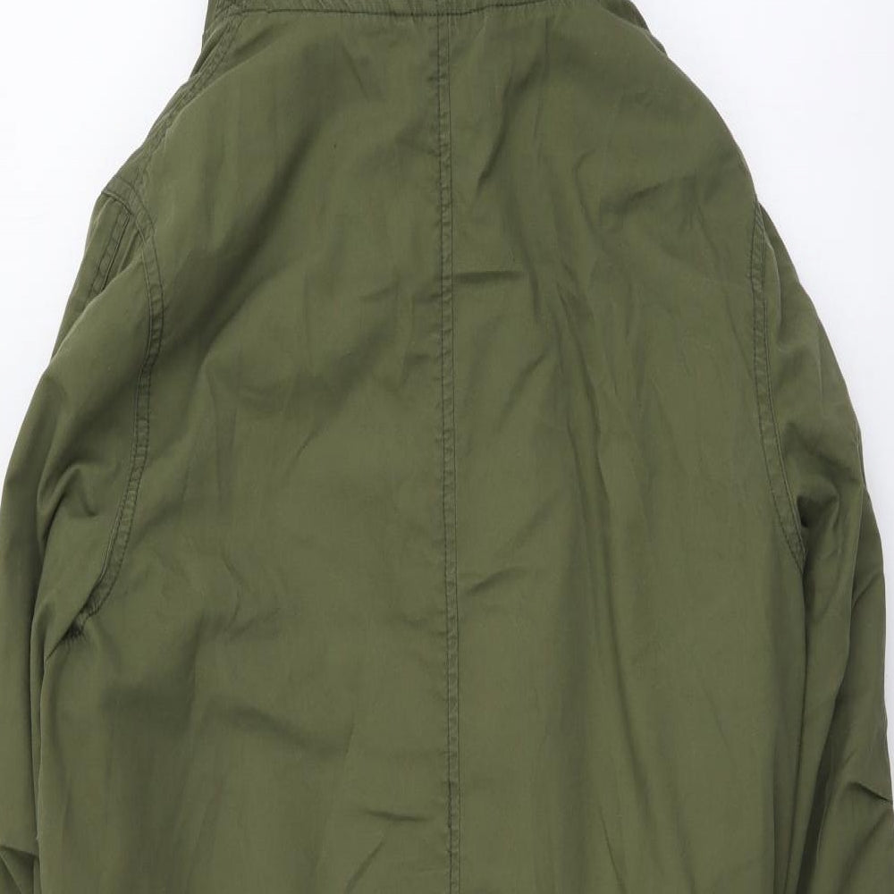 Topshop Womens Green Parka Coat Size 8 Zip