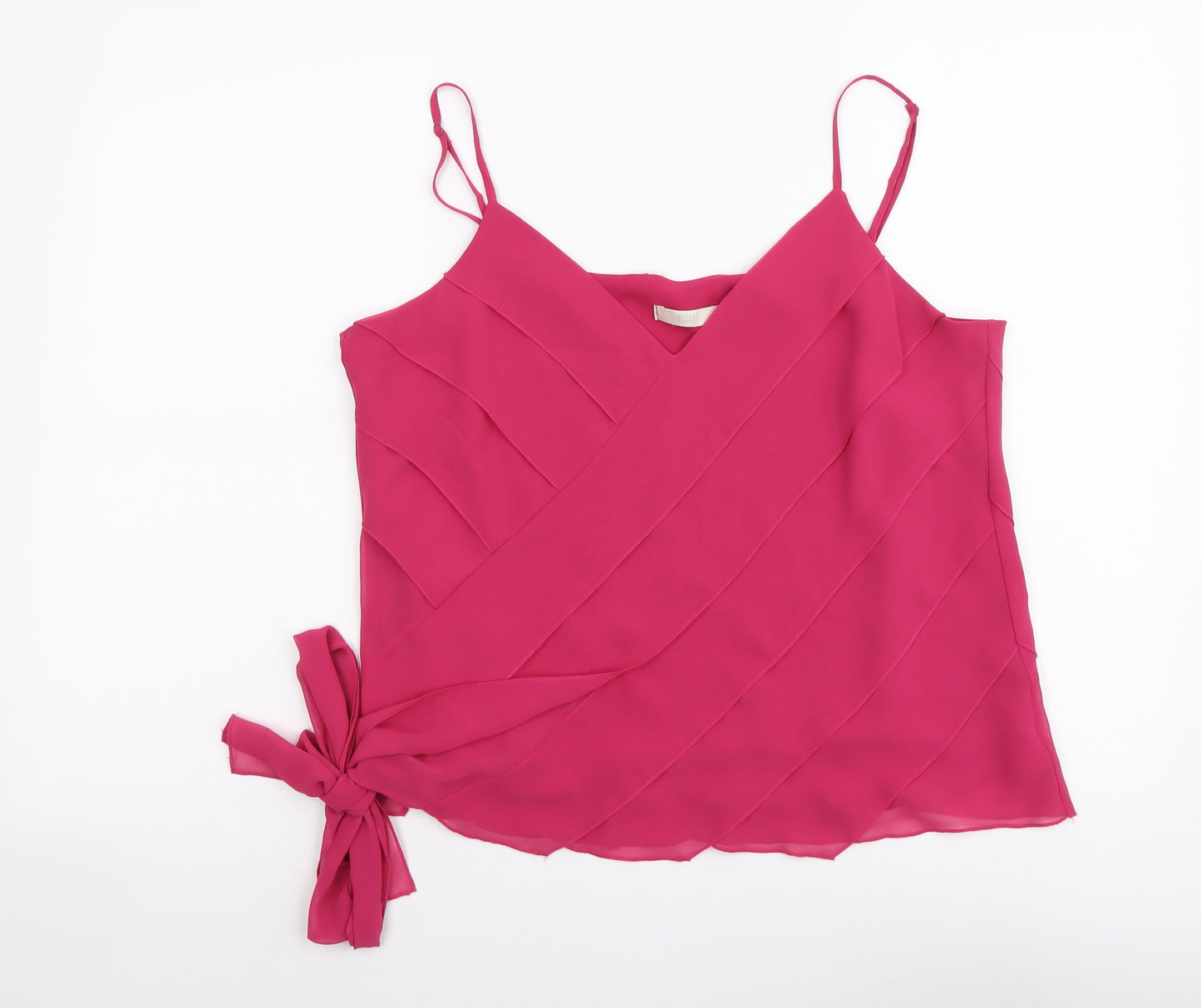 Marks and Spencer Womens Pink Polyester Camisole Tank Size 16 V-Neck