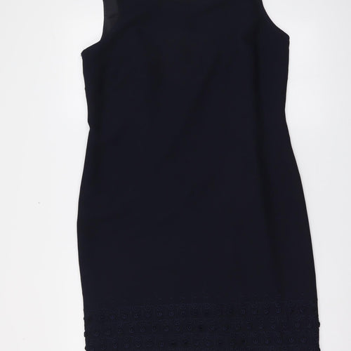 Hamells Womens Blue Polyester Tank Dress Size 14 Round Neck Zip