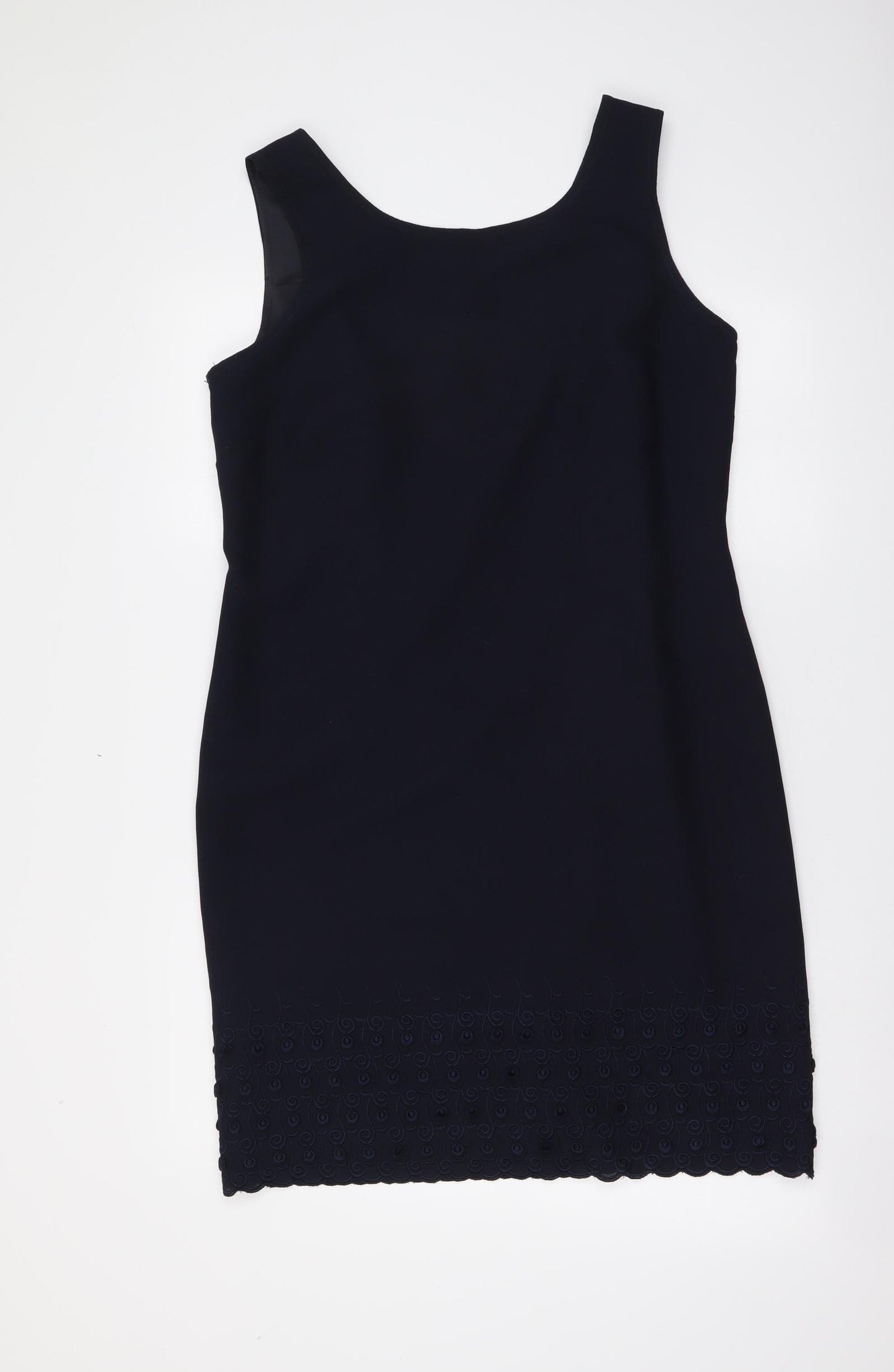 Hamells Womens Blue Polyester Tank Dress Size 14 Round Neck Zip