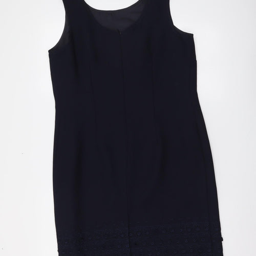 Hamells Womens Blue Polyester Tank Dress Size 14 Round Neck Zip