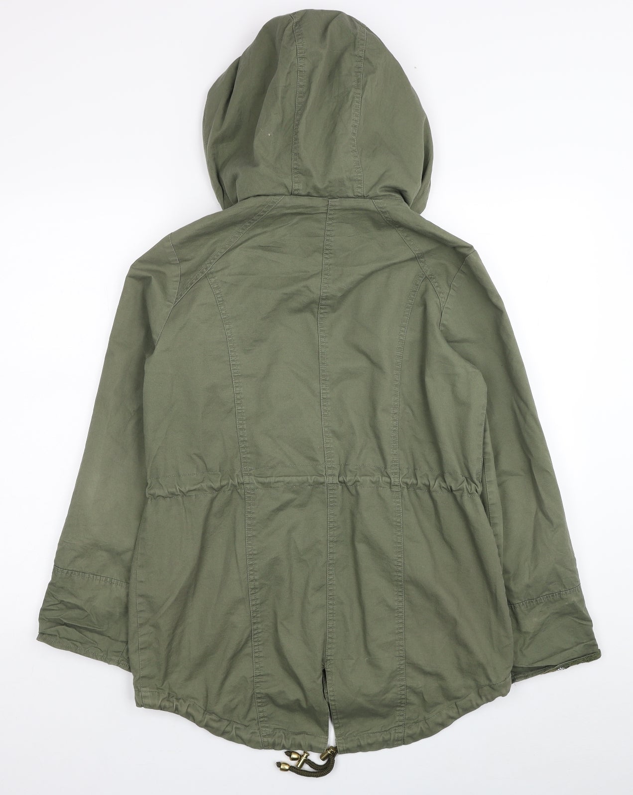Debenhams Womens Green Anorak Coat Size 10 Zip - Lace Detail