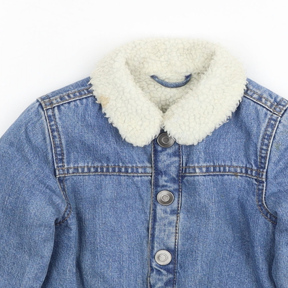 George Boys Blue Jacket Coat Size 18-24 Months Button