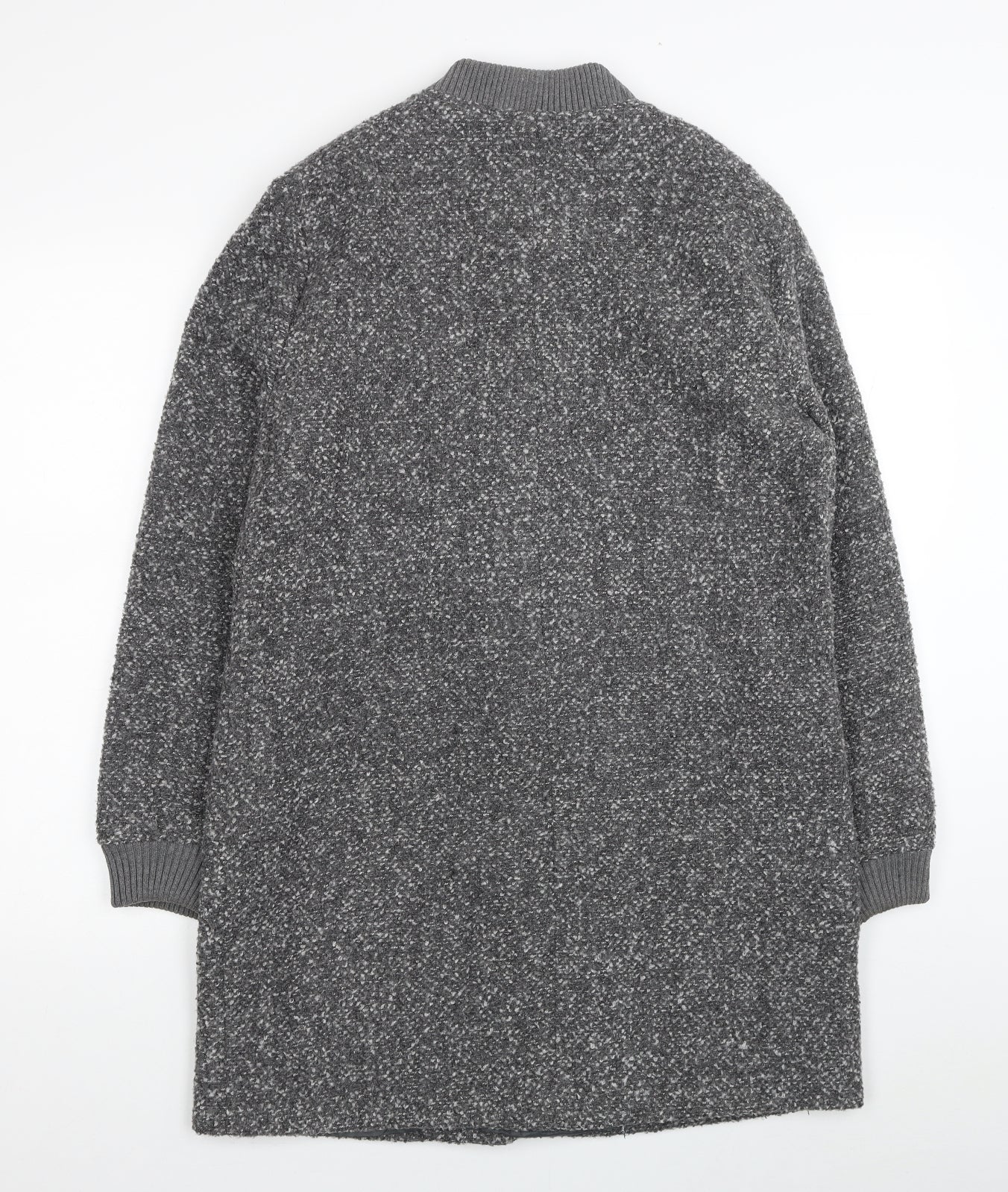 New Look Womens Grey Pea Coat Coat Size 14 Button