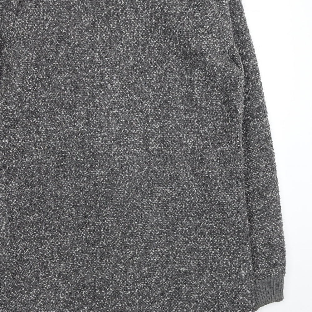 New Look Womens Grey Pea Coat Coat Size 14 Button