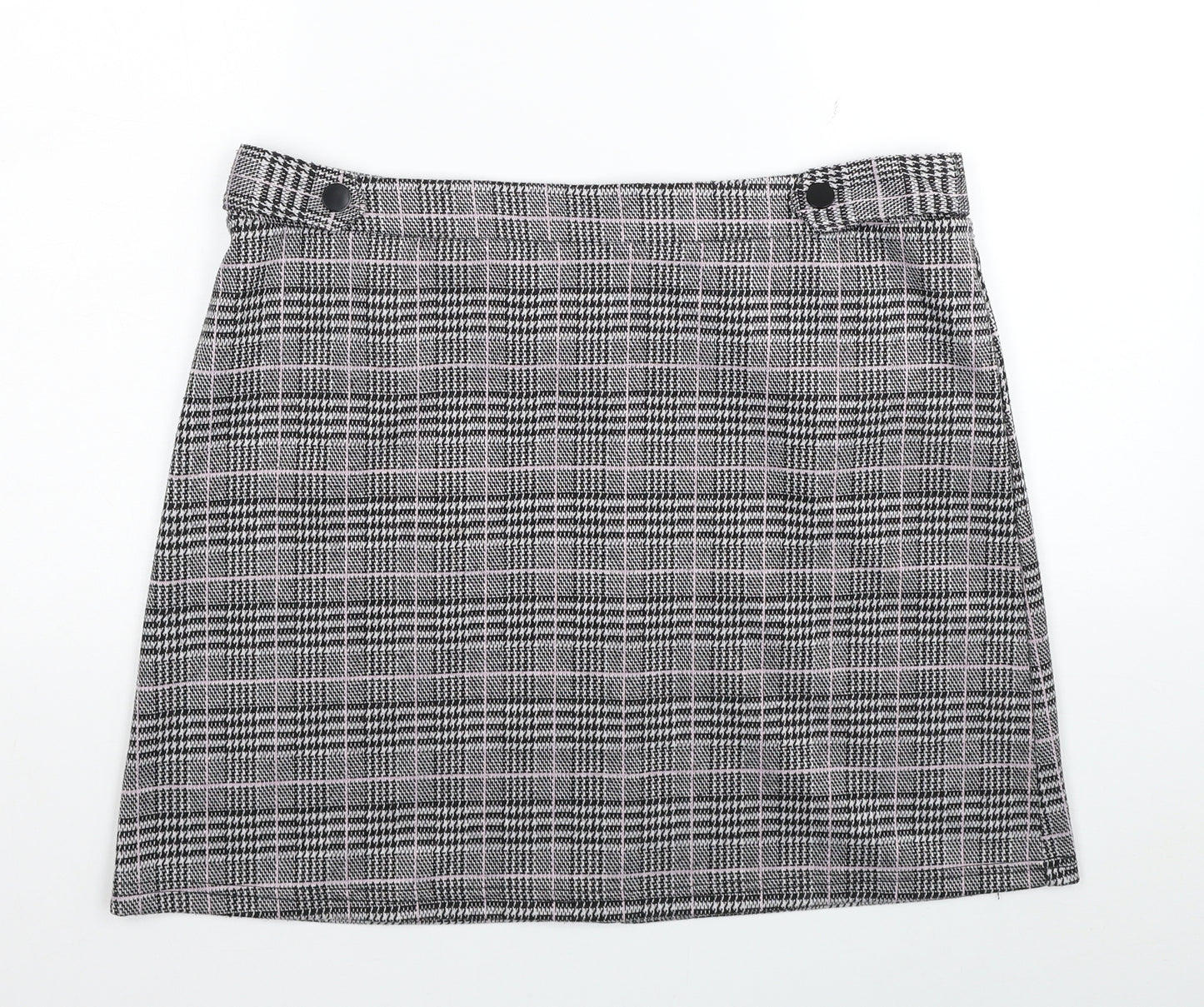 Dorothy Perkins Womens Black Herringbone Polyester A-Line Skirt Size 16