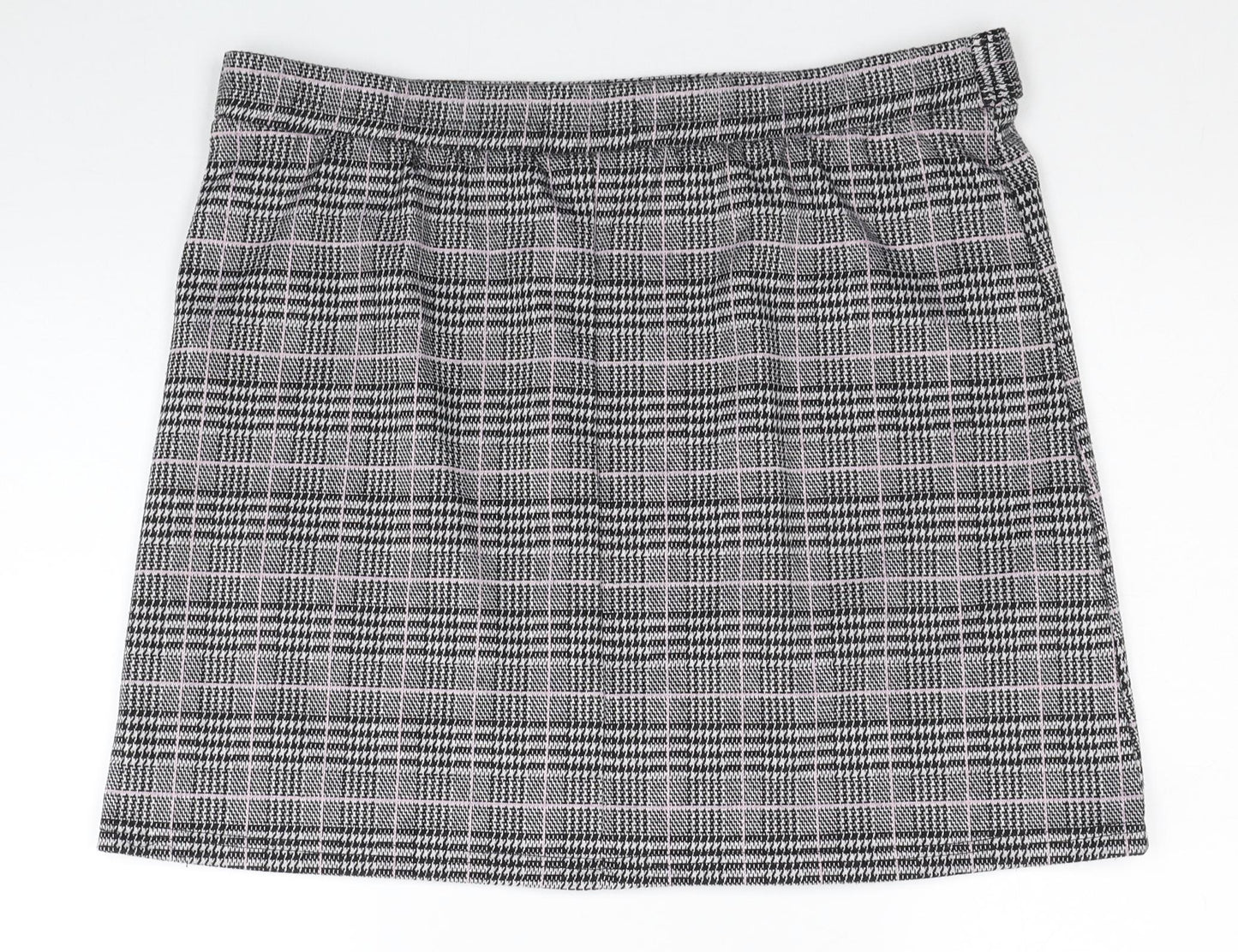 Dorothy Perkins Womens Black Herringbone Polyester A-Line Skirt Size 16