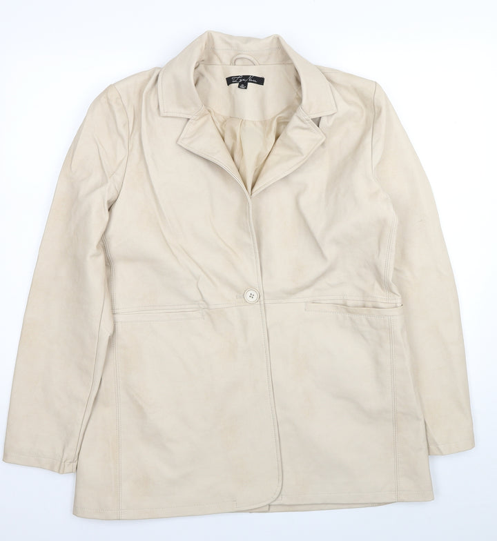 Lys Noir Womens Beige Overcoat Jacket Size XL Buckle