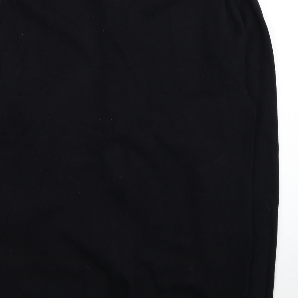Easy Mens Black V-Neck Cotton Full Zip Jumper Size M