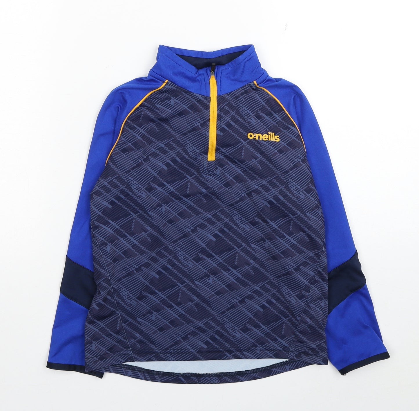 O'Neill Boys Multicoloured Geometric Polyester Pullover T-Shirt Size 5-6 Years High Neck Zip