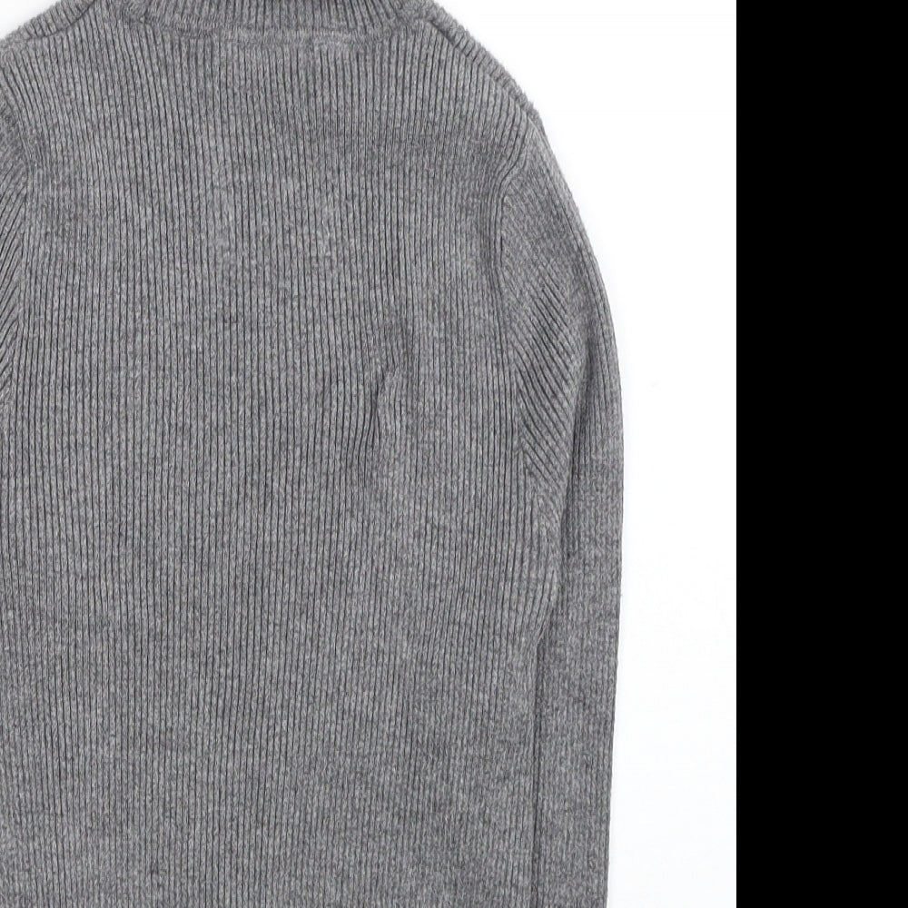 TU Womens Grey Roll Neck Viscose Pullover Jumper Size 12 - Ribbed