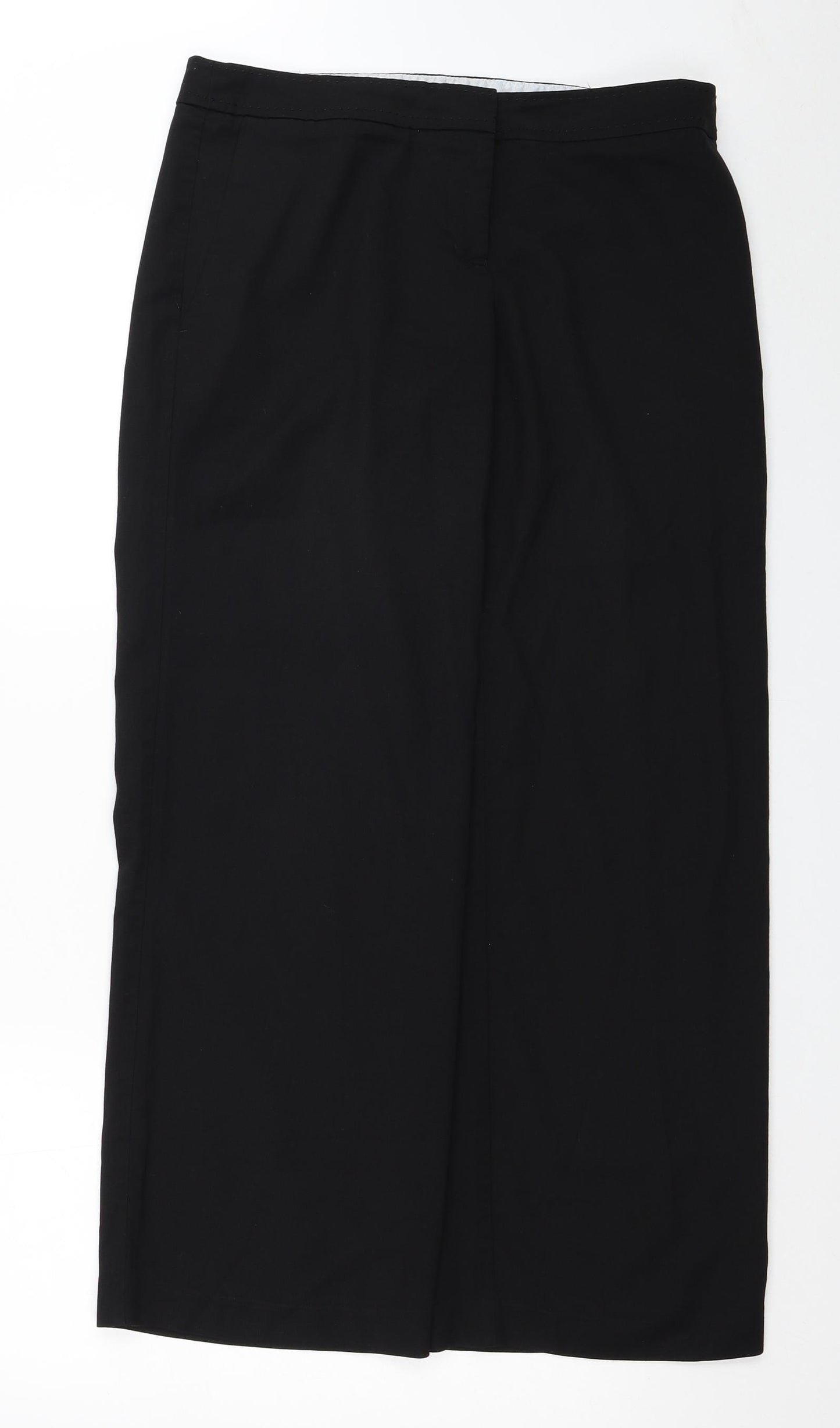 NEXT Womens Black Polyester Trousers Size 12 L27 in Regular Zip