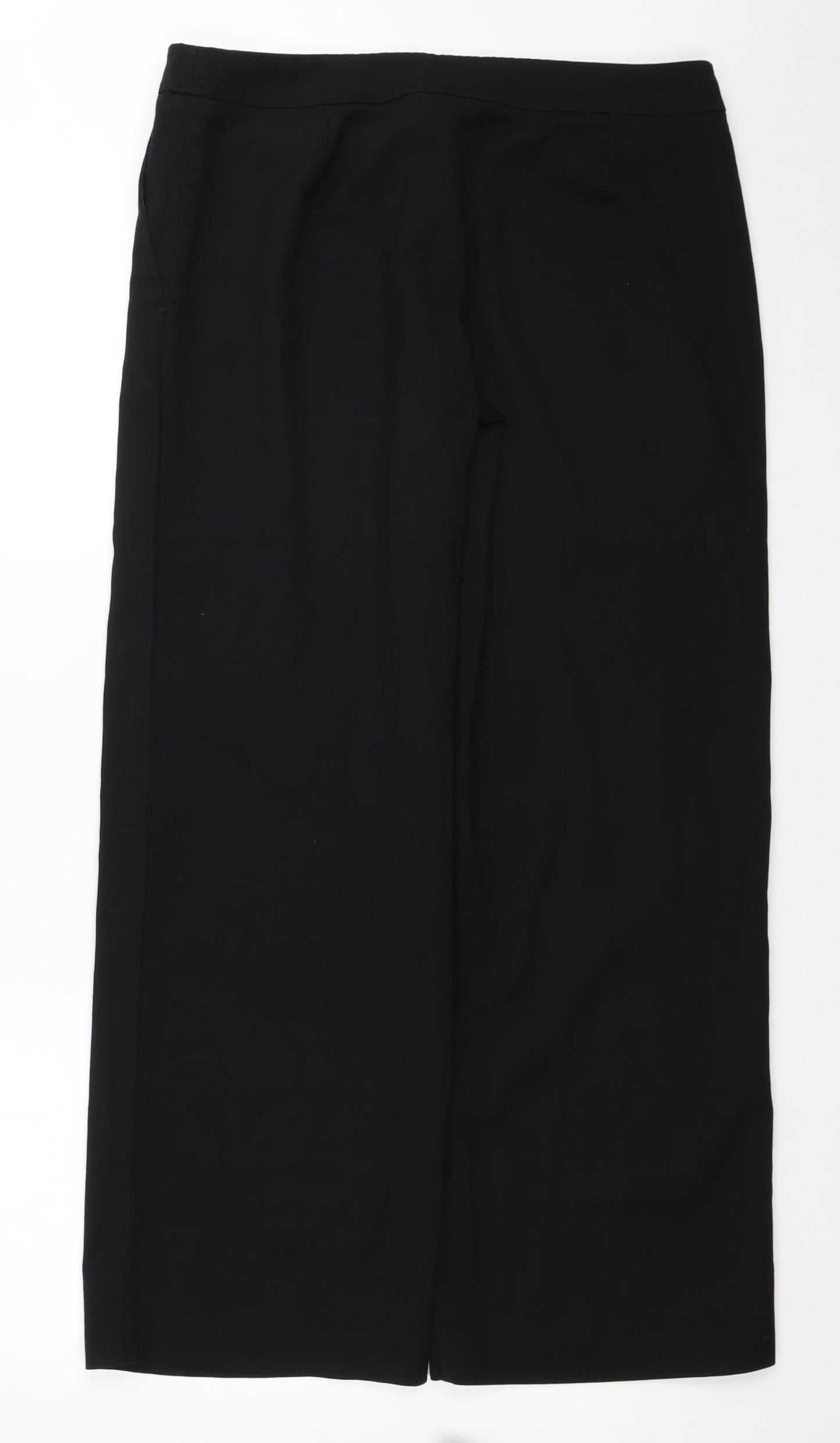 NEXT Womens Black Polyester Trousers Size 12 L27 in Regular Zip