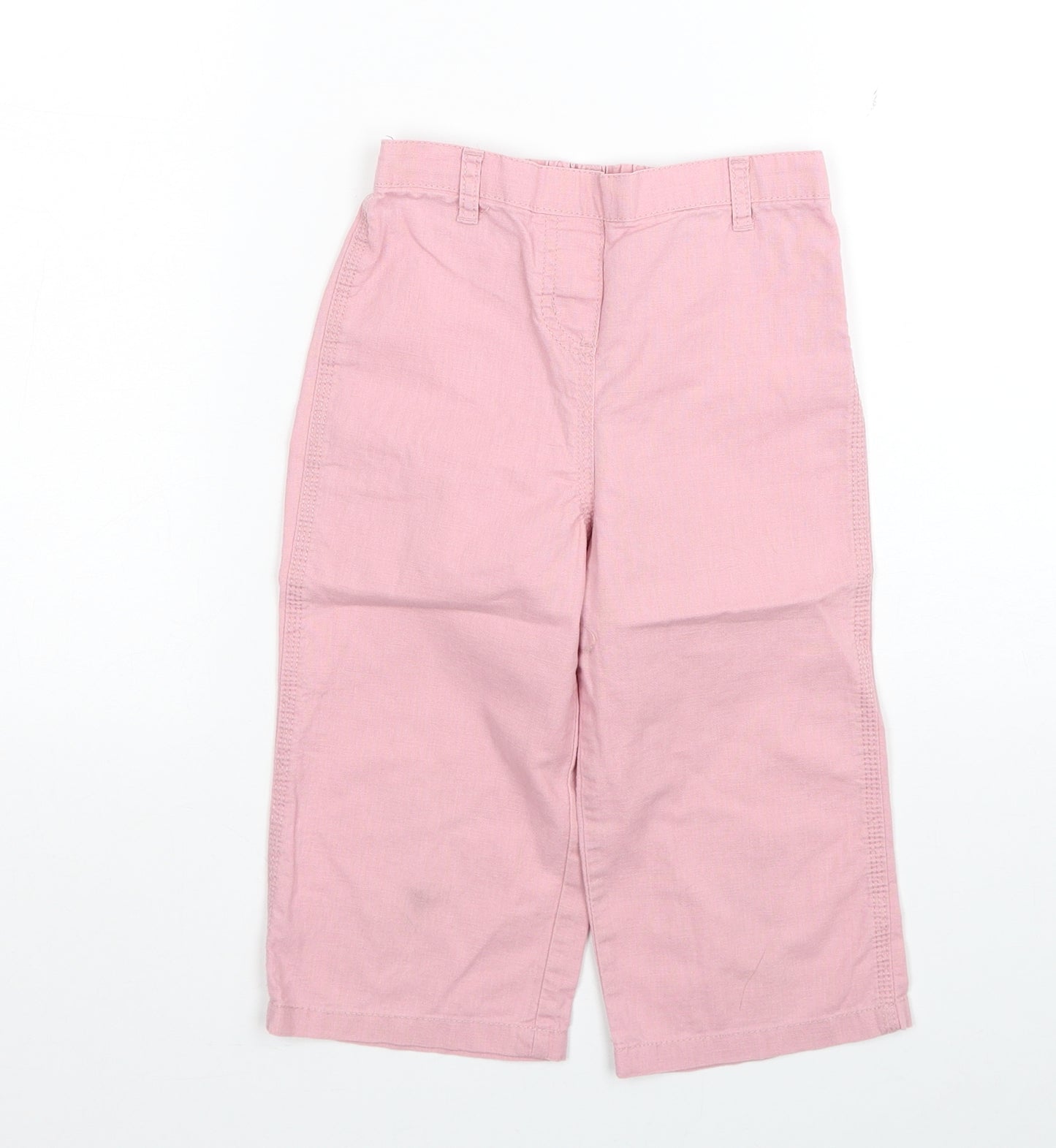NEXT Girls Pink Linen Chino Trousers Size 4-5 Years Regular