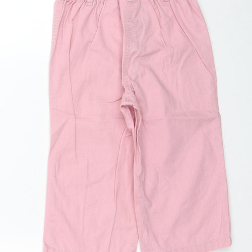 NEXT Girls Pink Linen Chino Trousers Size 4-5 Years Regular
