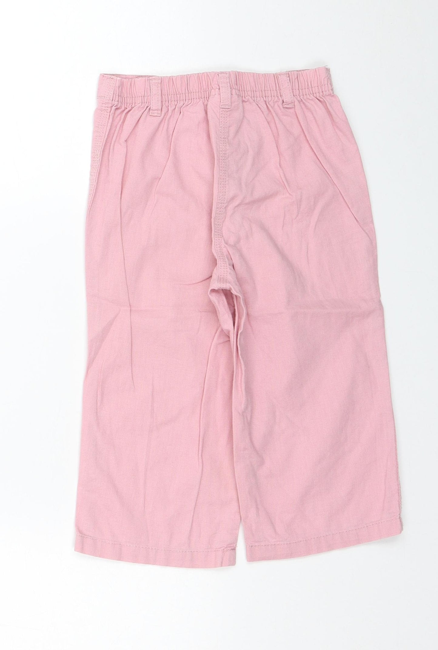 NEXT Girls Pink Linen Chino Trousers Size 4-5 Years Regular