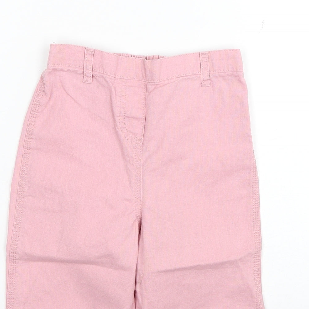 NEXT Girls Pink Linen Chino Trousers Size 4-5 Years Regular