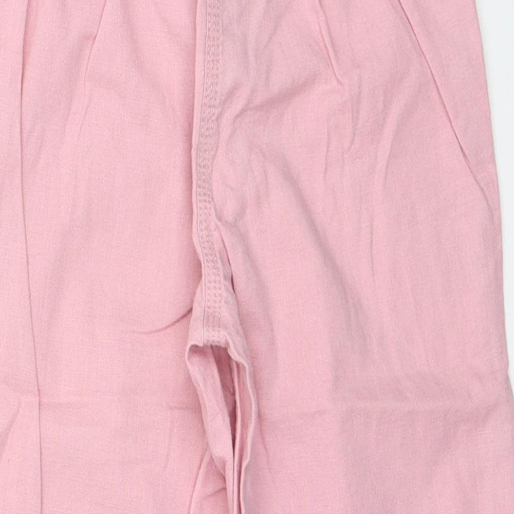 NEXT Girls Pink Linen Chino Trousers Size 4-5 Years Regular