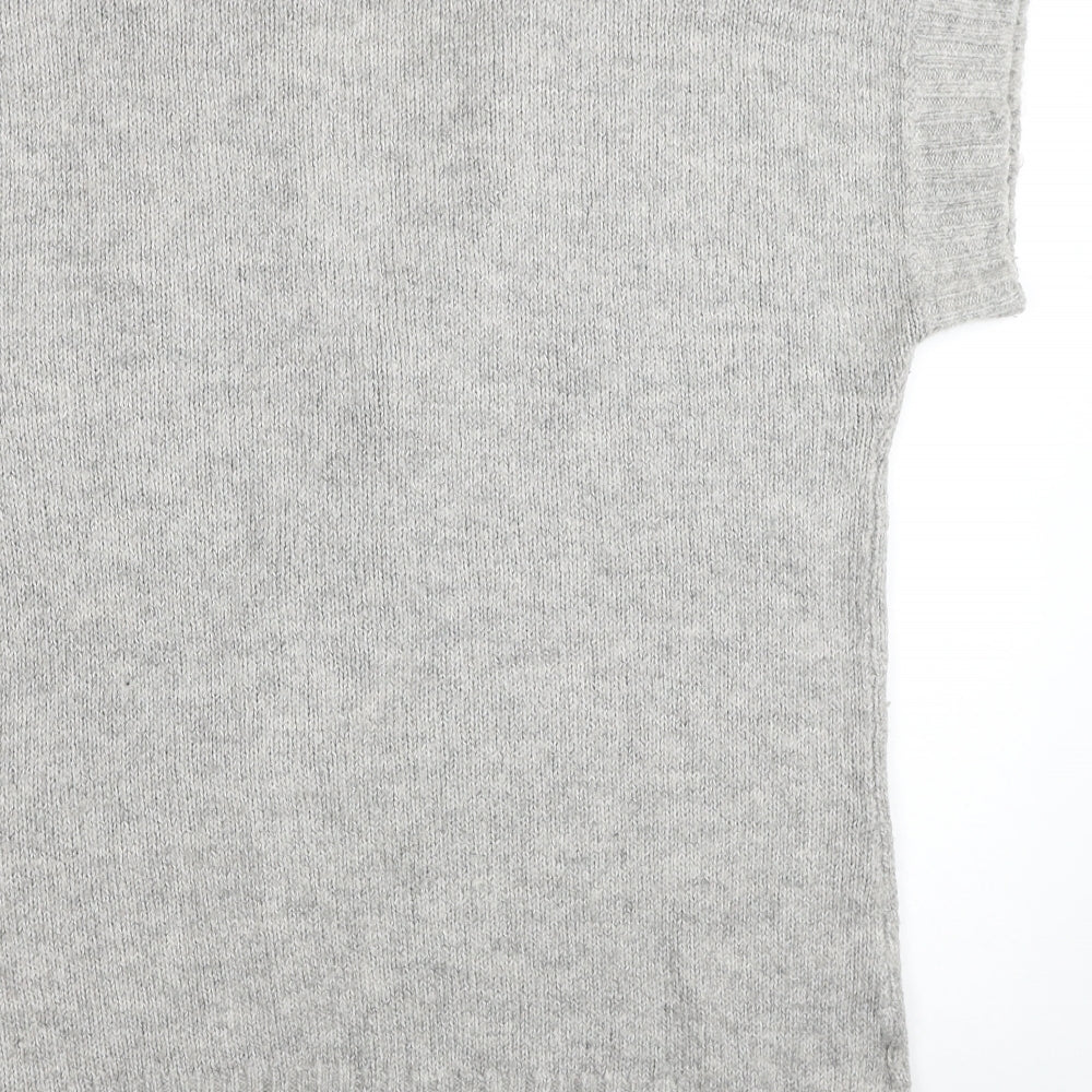 Rogers+Rogers Womens Grey Collared Acrylic Cardigan Jumper Size 18