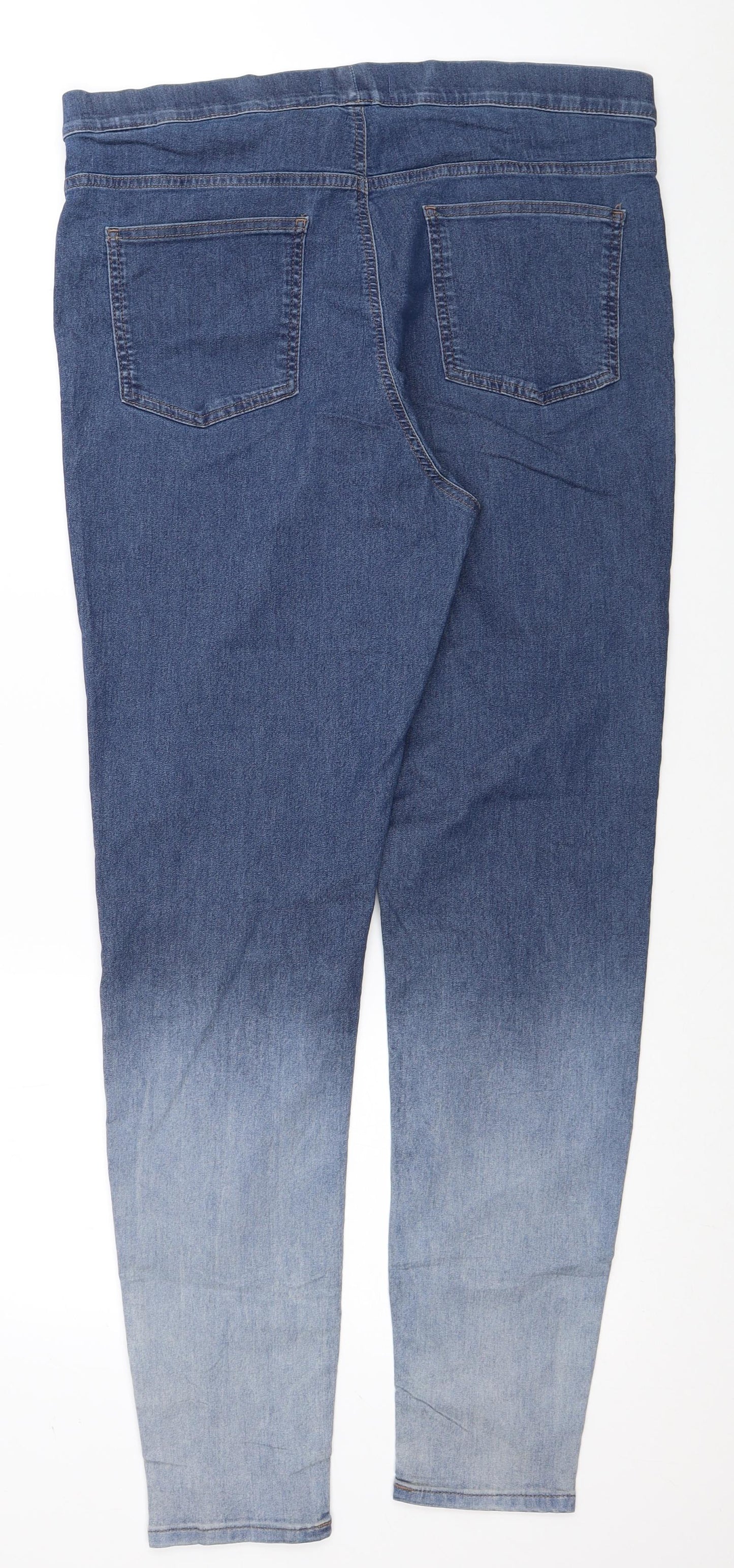 Marks and Spencer Womens Blue Cotton Jegging Jeans Size 18 L30 in Regular - Color Fade Detail