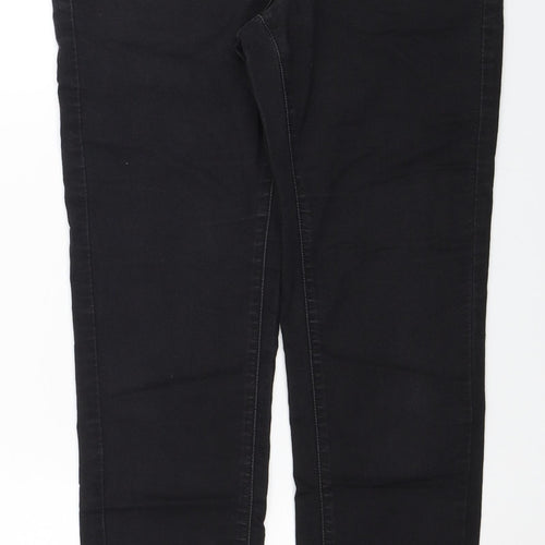 Marks and Spencer Womens Black Cotton Skinny Jeans Size 10 L27 in Regular Zip