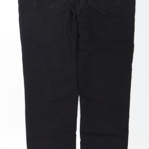 Marks and Spencer Womens Black Cotton Skinny Jeans Size 10 L27 in Regular Zip