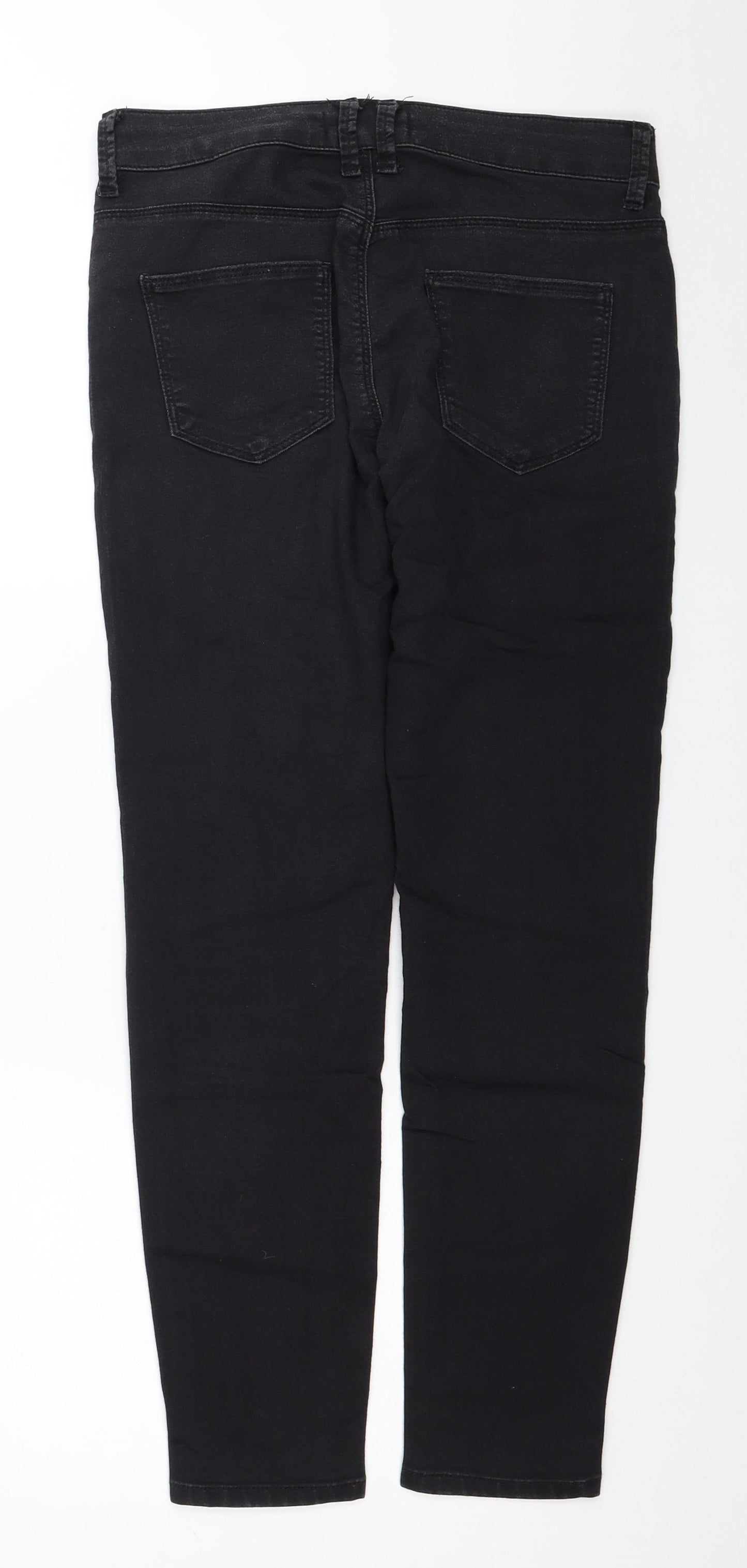 Marks and Spencer Womens Black Cotton Skinny Jeans Size 10 L27 in Regular Zip
