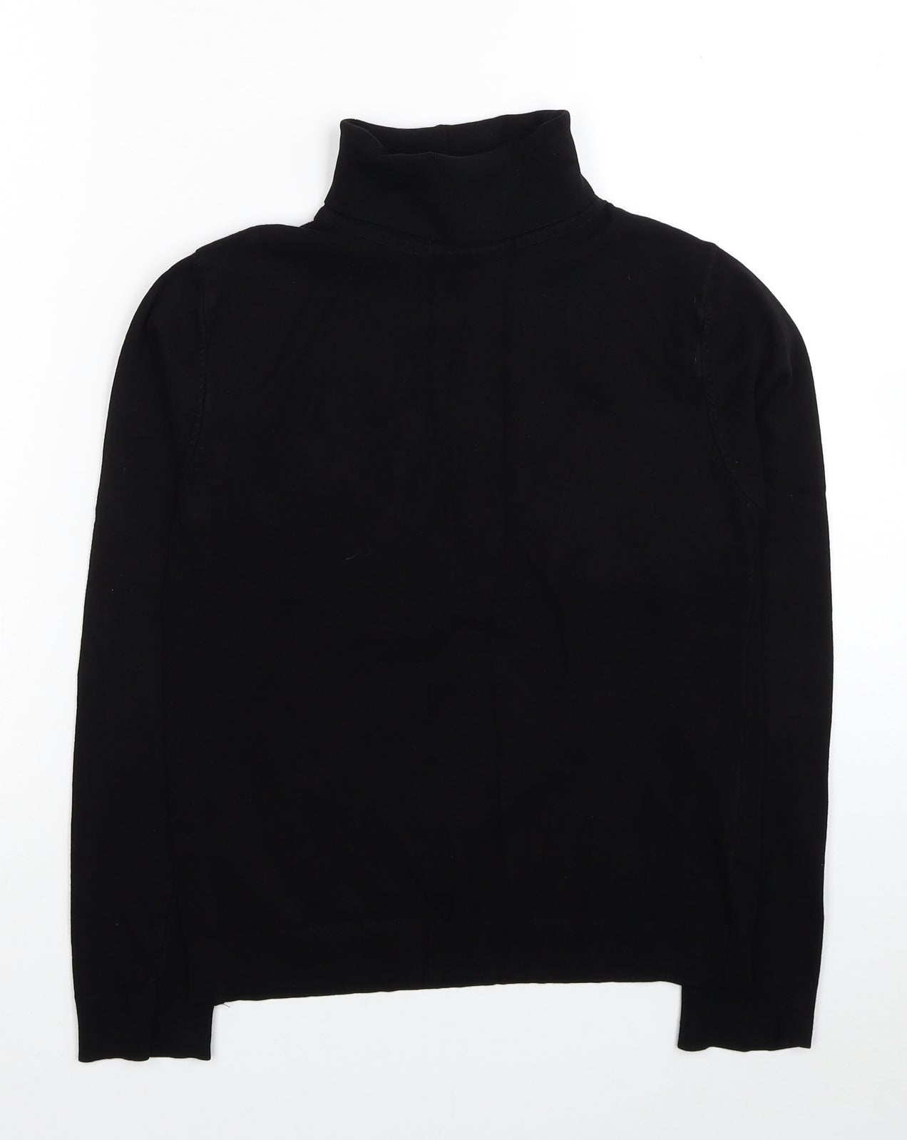 Topshop Womens Black Roll Neck Viscose Pullover Jumper Size 10