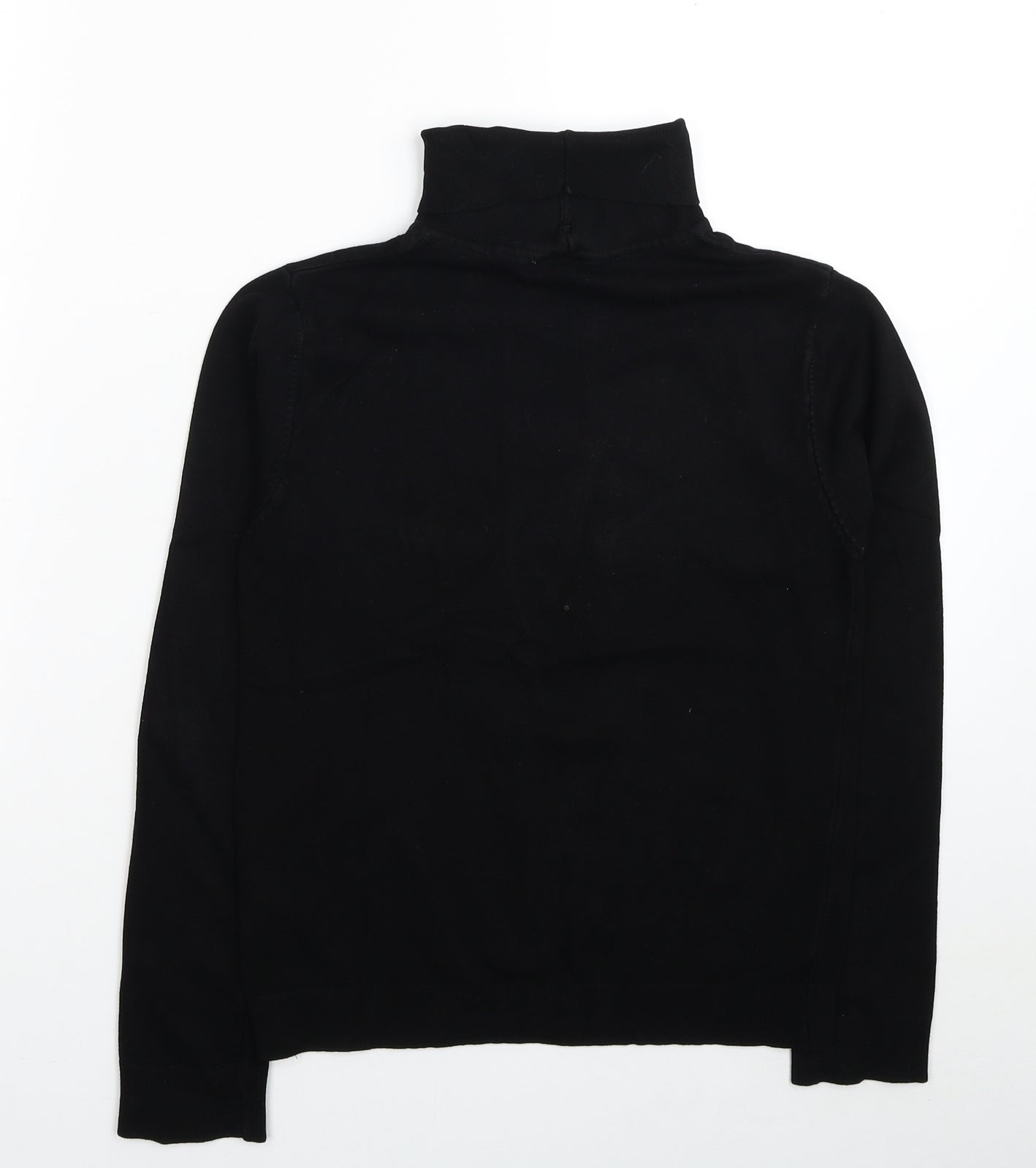 Topshop Womens Black Roll Neck Viscose Pullover Jumper Size 10