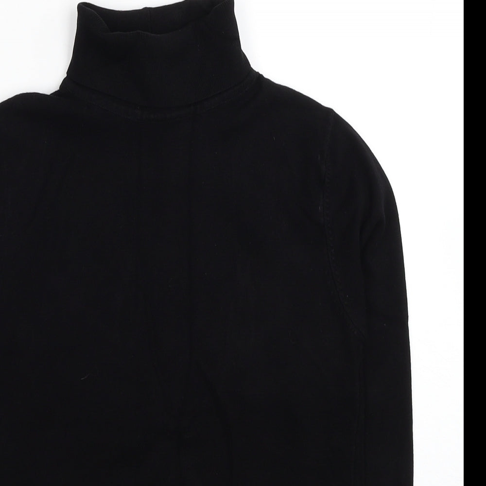 Topshop Womens Black Roll Neck Viscose Pullover Jumper Size 10