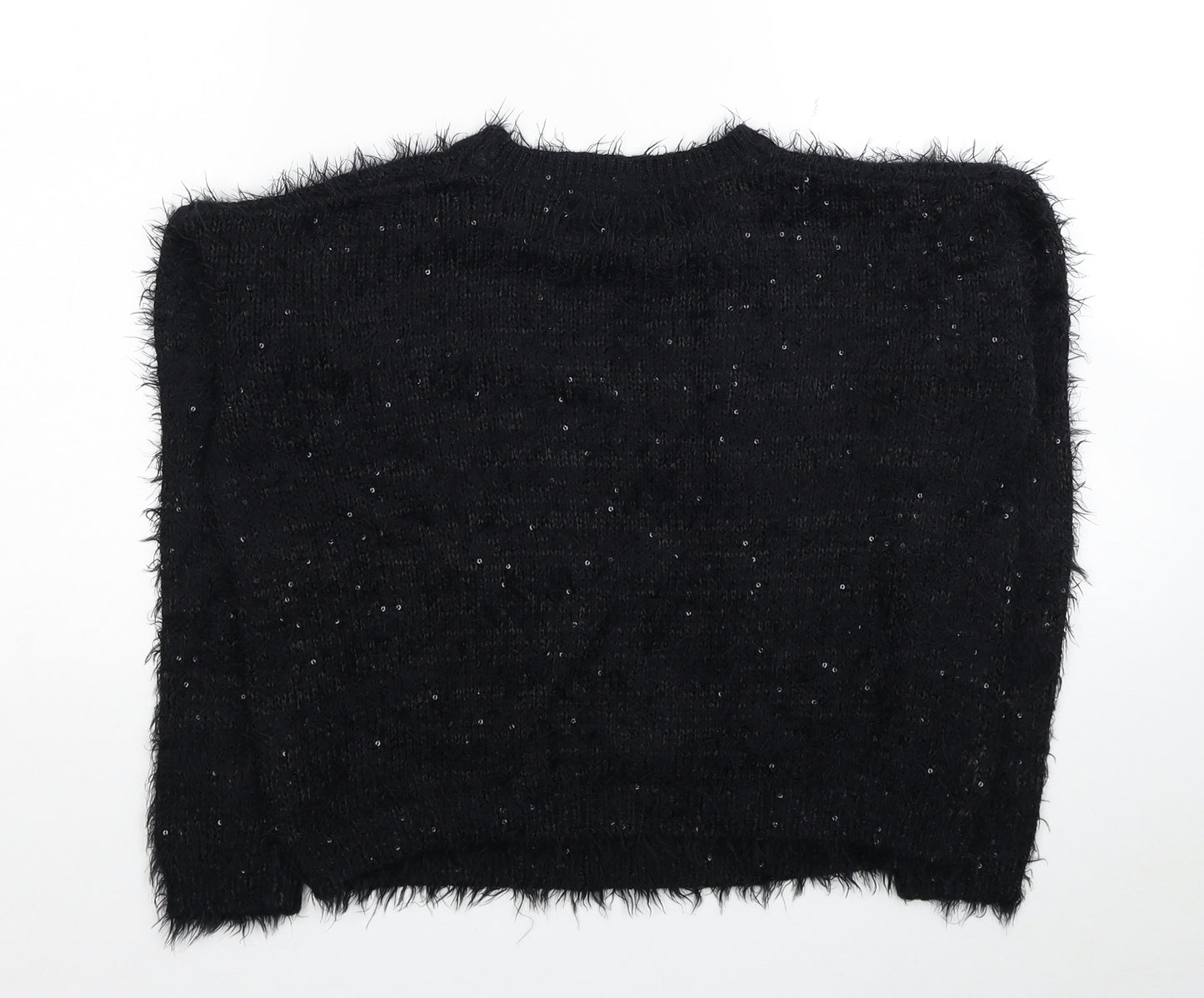 Papaya Womens Black Round Neck Acrylic Pullover Jumper Size S