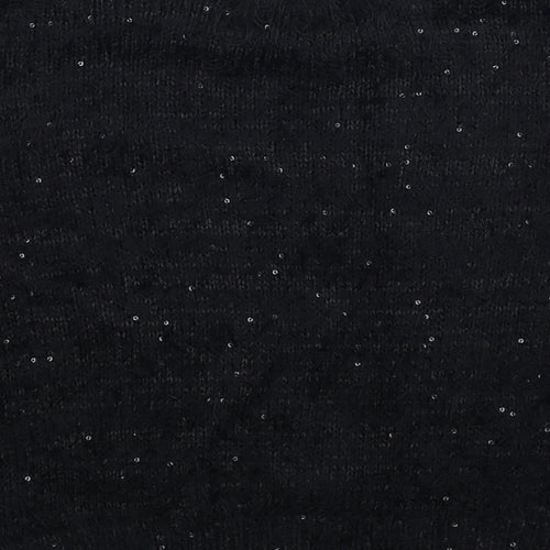 Papaya Womens Black Round Neck Acrylic Pullover Jumper Size S