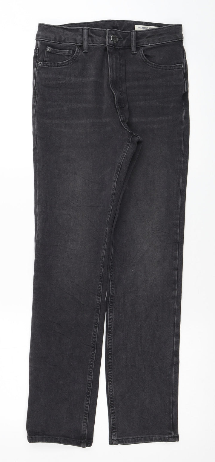 Marks and Spencer Womens Black Cotton Skinny Jeans Size 8 L26 in Regular Zip