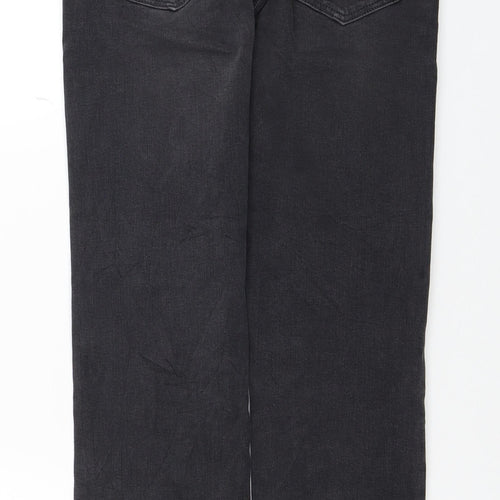 Marks and Spencer Womens Black Cotton Skinny Jeans Size 8 L26 in Regular Zip