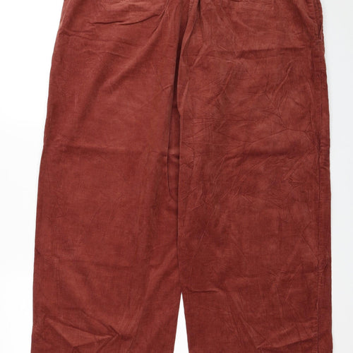Per Una Womens Red Cotton Straight Jeans Size 20 L25 in Regular Zip
