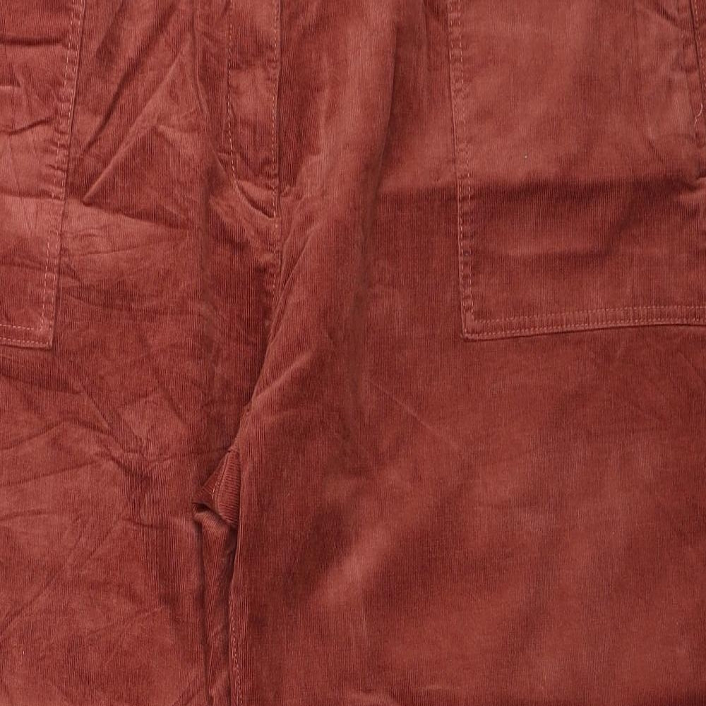Per Una Womens Red Cotton Straight Jeans Size 20 L25 in Regular Zip