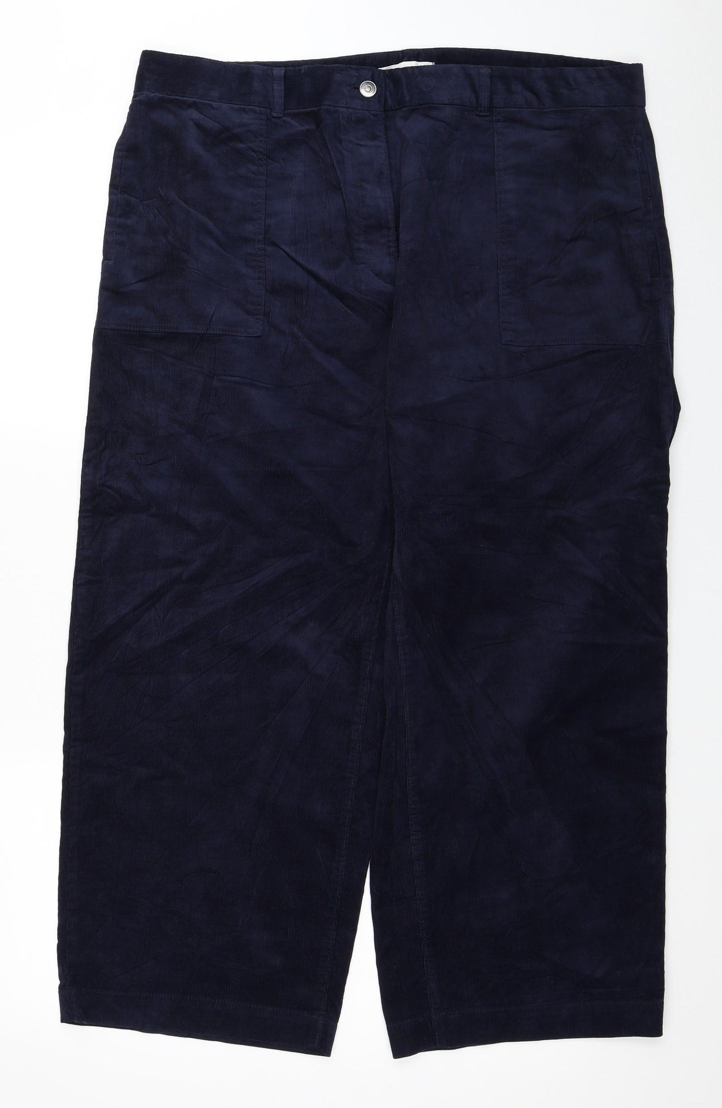 Per Una Womens Blue Cotton Straight Jeans Size 20 L25 in Regular Zip