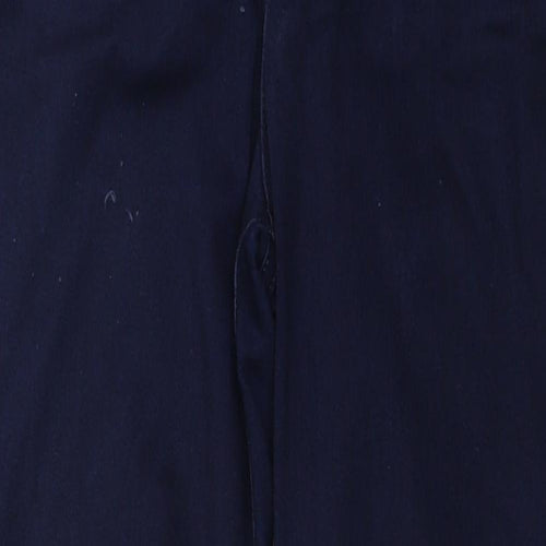 Per Una Womens Blue Cotton Straight Jeans Size 10 L24 in Regular Button