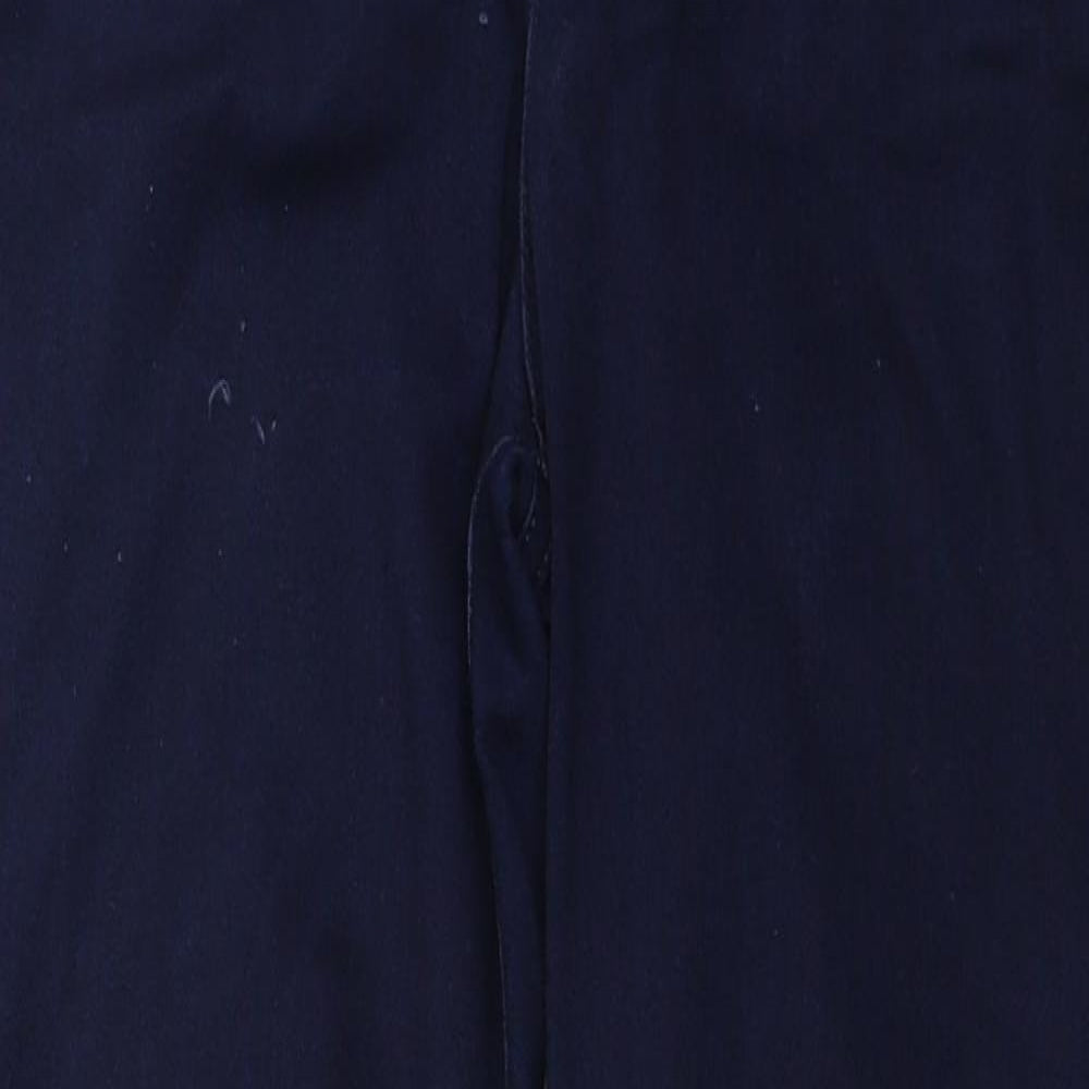 Per Una Womens Blue Cotton Straight Jeans Size 10 L24 in Regular Button