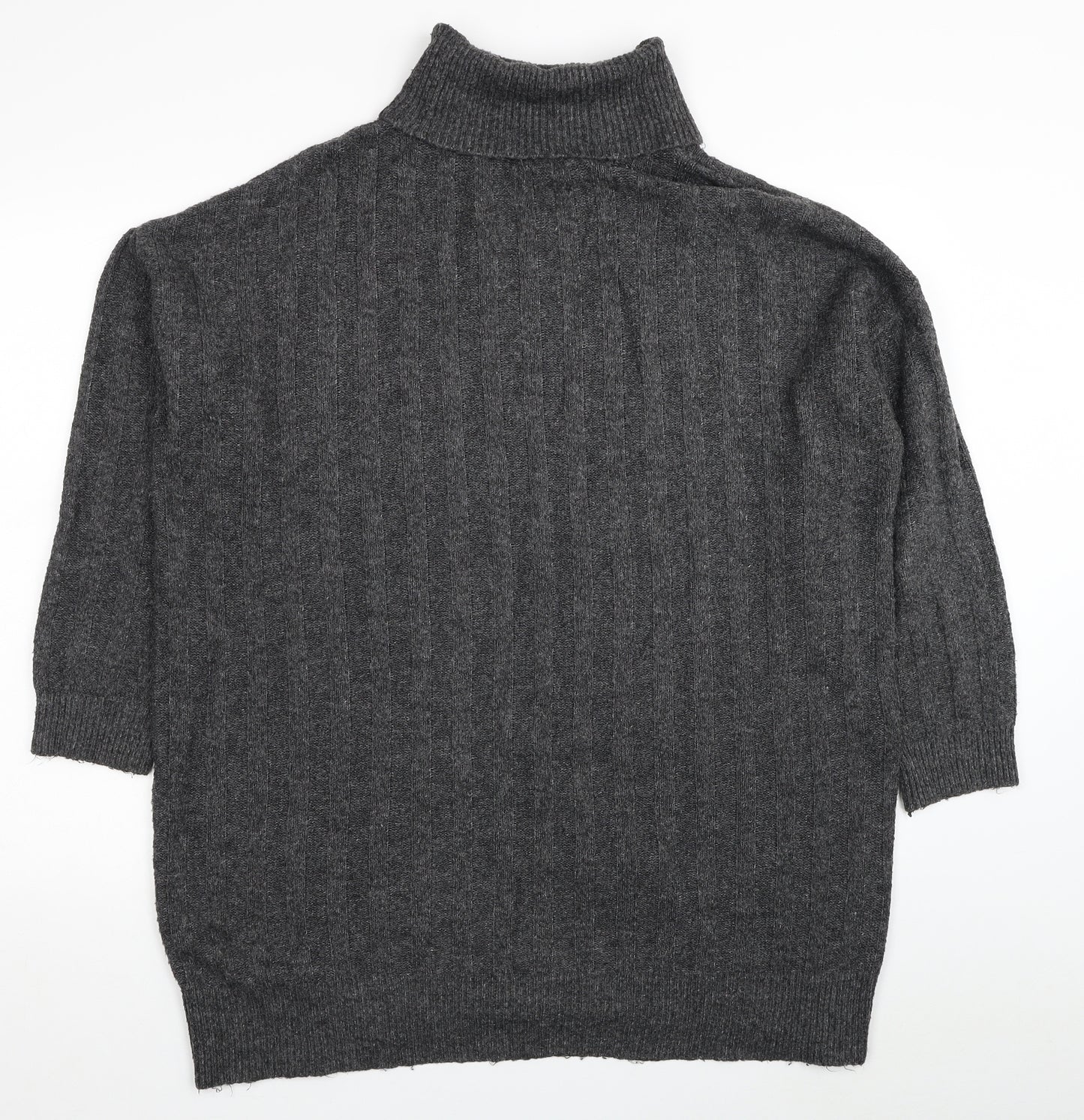 F&F Womens Grey Roll Neck Acrylic Tunic Jumper Size 14