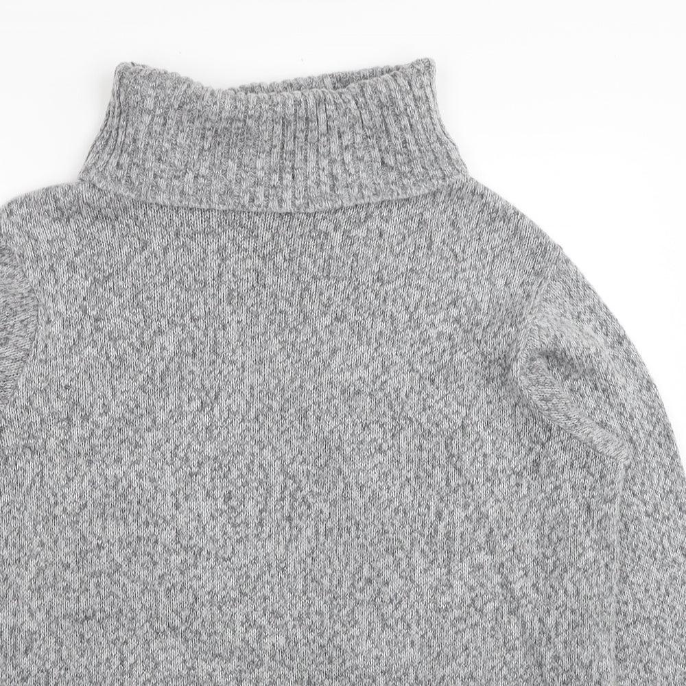F&F Womens Grey Roll Neck Acrylic Tunic Jumper Size 14