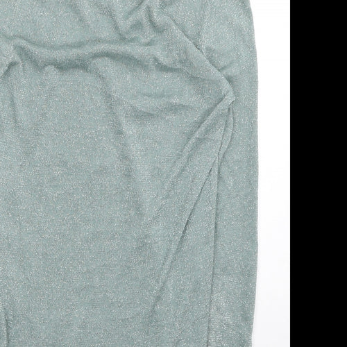 Morgan Womens Silver Roll Neck Acrylic Pullover Jumper Size XS