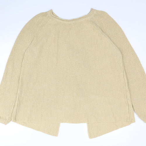 NEXT Womens Beige Boat Neck Cotton Pullover Jumper Size 12
